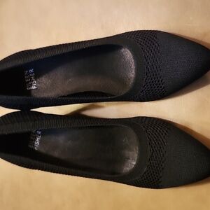 Eileen Fisher Black Knit Pointed Toe Pumps